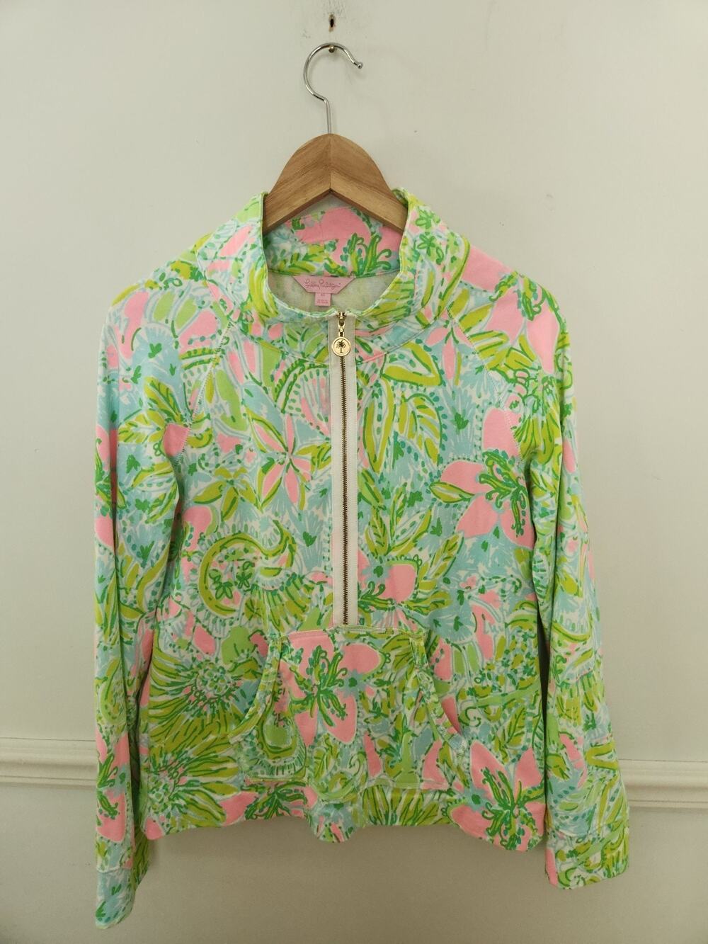 Lilly Pulitzer Skipper Popover Shirt Sz Medium Sz Medium Half Zip Preppy Resort